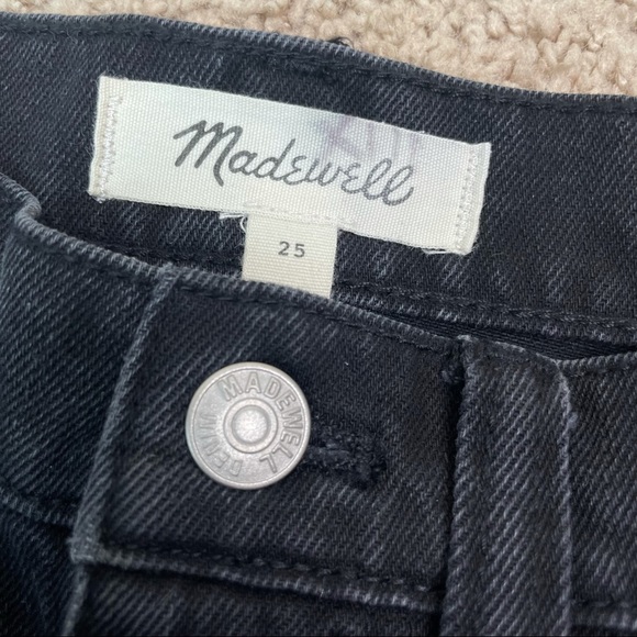 Madewell Frisco Raw Hem Black Denim Mini Skirt - Picture 6 of 16